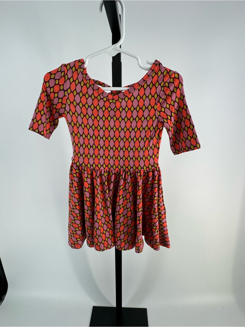 Dot Dot Smile Pink & Orange Patterned Dress size 12-24 months new with tags